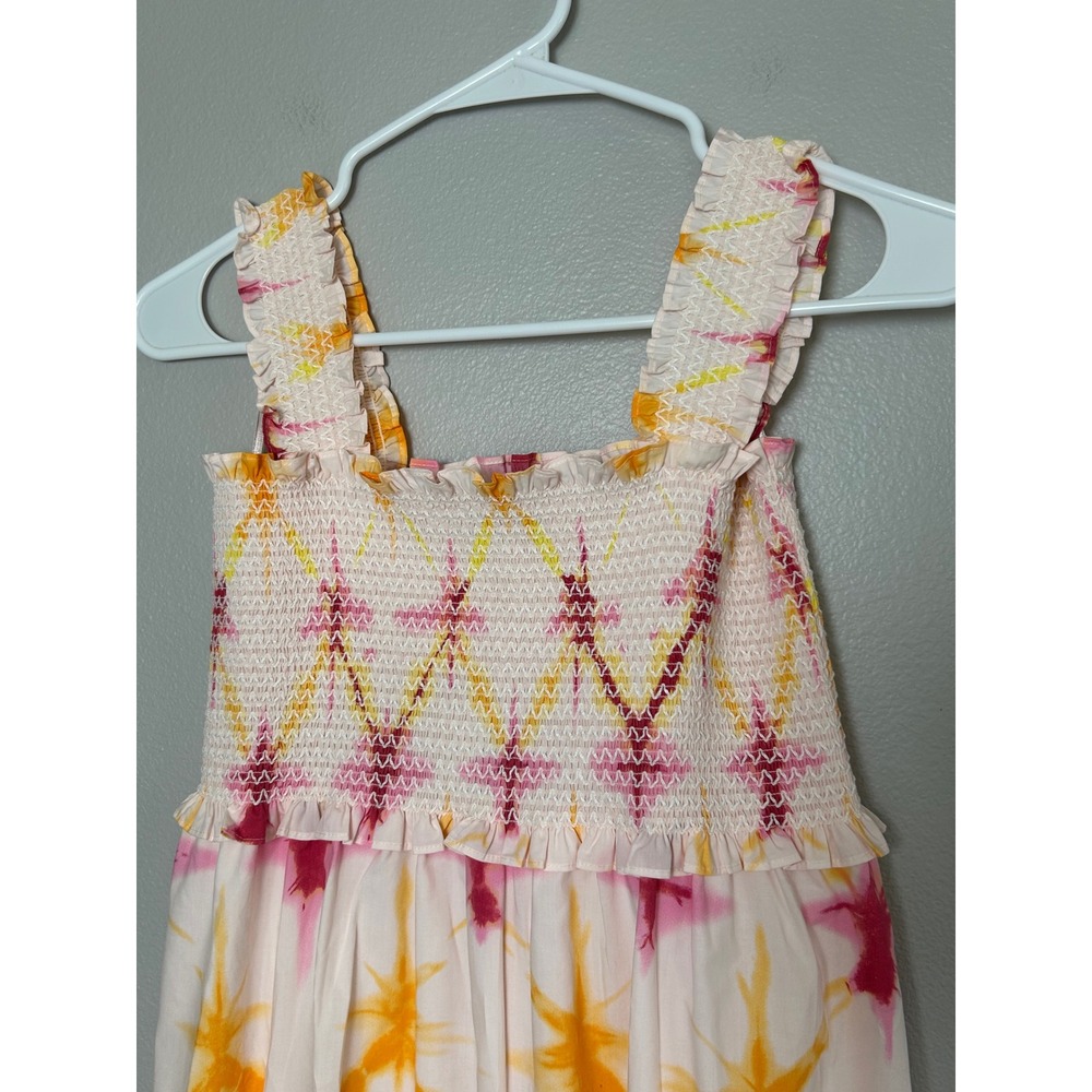NWT Rails Rumi Dress Medium diamond Tie Dye Smocked Midi Dress Summer Boho chic - Picture 5 of 10